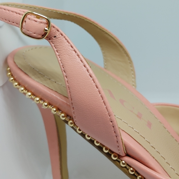 NWT COACH LEATHER, PEACH/GOLD SLINGS - Picture 4 of 8